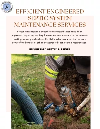 Engineered Septic System Maintenance in Connecticut