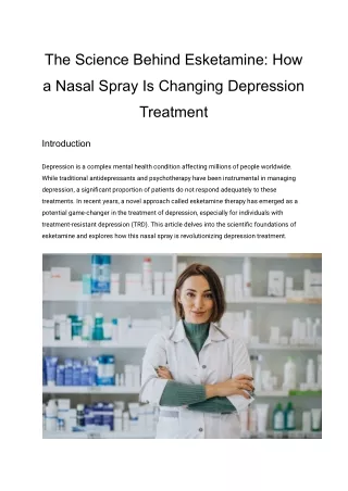 The Science Behind Esketamine_ How a Nasal Spray Is Changing Depression Treatment