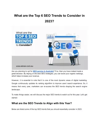 what are the top 6 seo trends to consider in