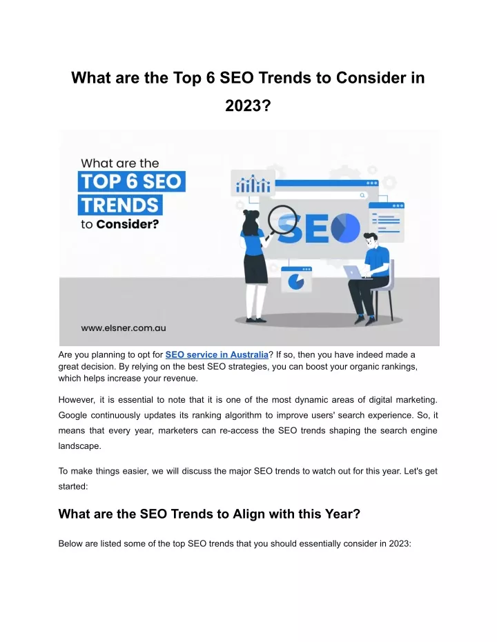 what are the top 6 seo trends to consider in