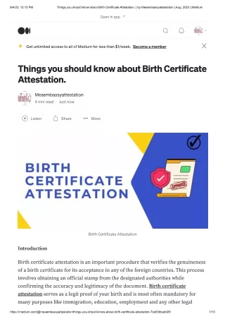 Birth certificate Attestation | Meaembassyattestation