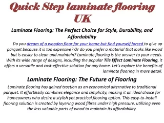 Quick Step laminate flooring UK