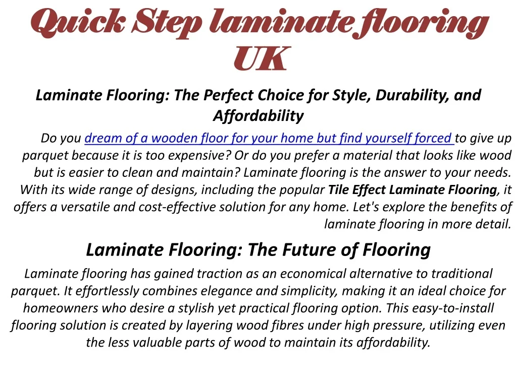 Image showcasing PPT - Quick Step laminate flooring UK PowerPoint Presentation, free ...