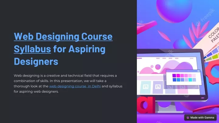 web designing course syllabus for aspiring