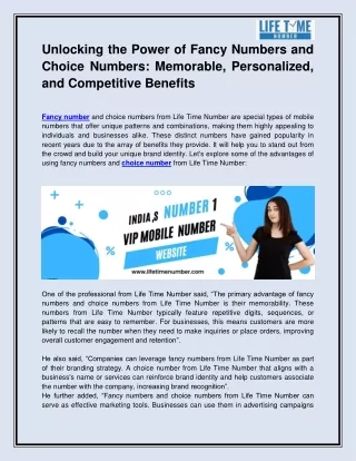 unlocking the power of fancy numbers and choice