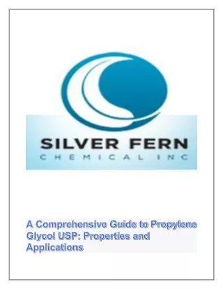 A Comprehensive Guide to Propylene Glycol USP