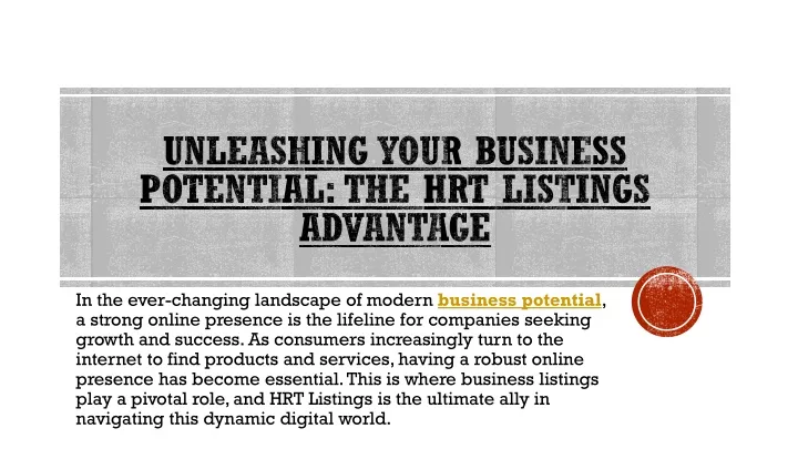 unleashing your business potential the hrt listings advantage