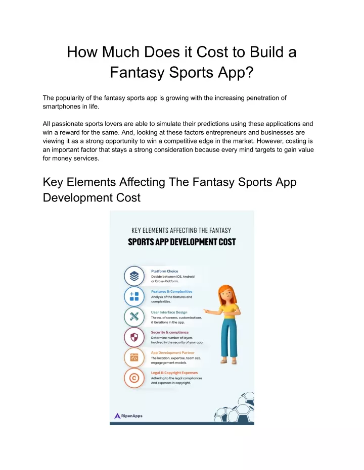 how much does it cost to build a fantasy sports