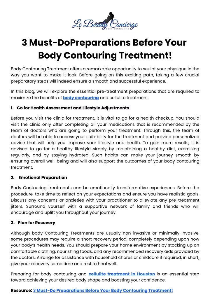 3 must dopreparations before your body contouring