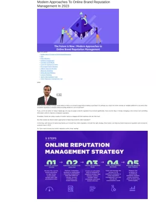 modern approaches to online brand reputation