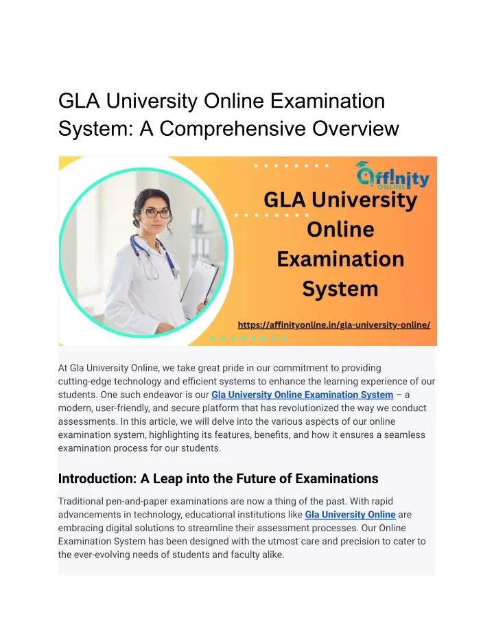 gla university online examination system