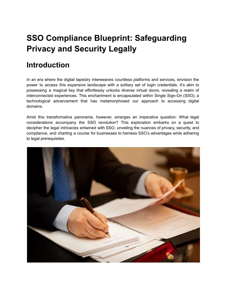 sso compliance blueprint safeguarding privacy