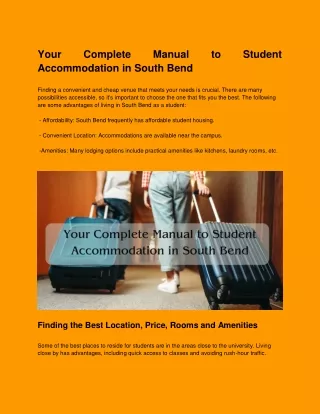 All You Need to Know About Student Accommodation in South Bend