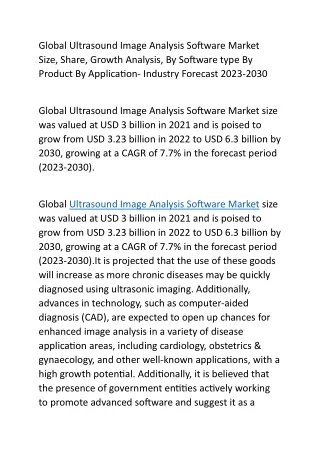 global ultrasound image analysis software market