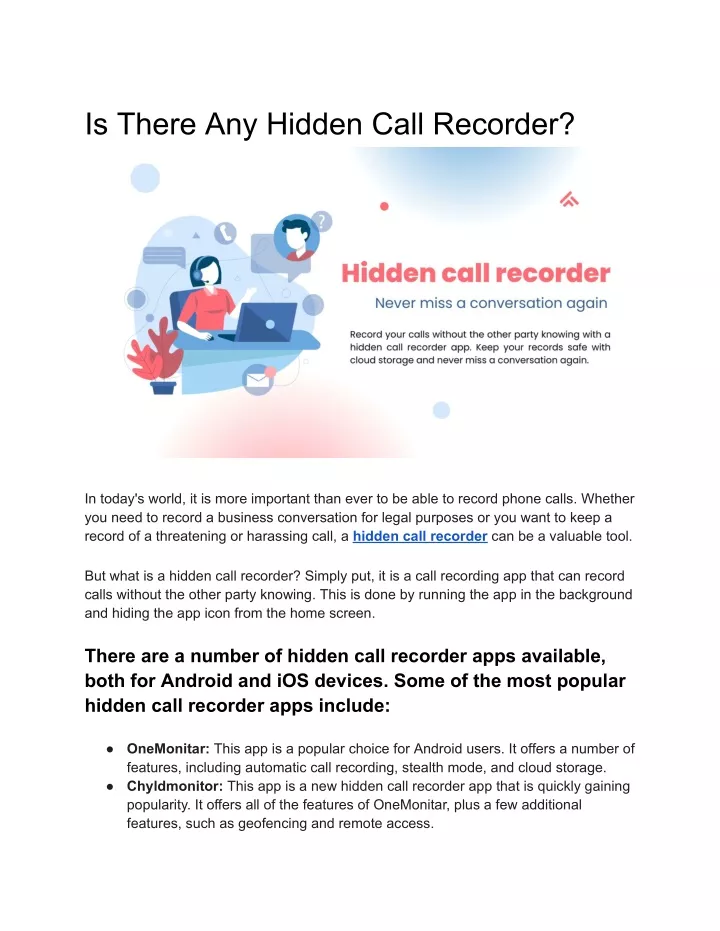 is there any hidden call recorder
