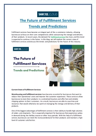 the future of fulfillment services trends