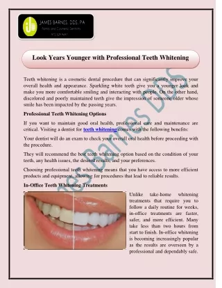 Look Years Younger with Professional Teeth Whitening