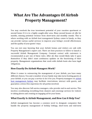 What Are The Advantages Of Airbnb Property Management?