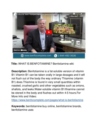 WHAT IS BENFOTIAMINE_ Benfotiamine wiki