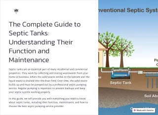 The Complete Guide to Septic Tanks Understanding Their Function and Maintenance