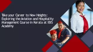 Top Aviation and Hospitality management course in Kerala