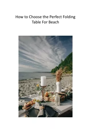 Fold and Fun: Top Features to Consider in Your Beach Folding Table
