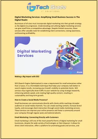 Digital Marketing Services: Amplifying Small Business Success in The Digital