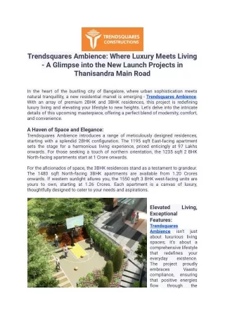 Trendsquares Ambience: Where Luxury Meets Living