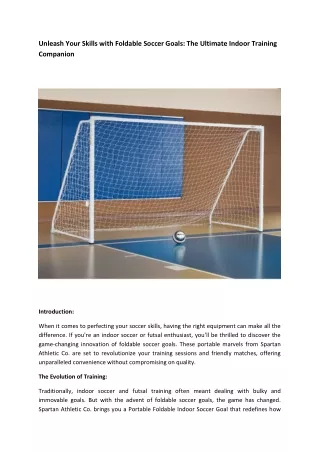Unleash Your Skills with Foldable Soccer Goals