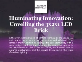 Illuminating Innovation: Unveiling the 3x2x1 LED Brick