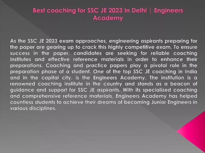 best coaching for ssc je 2023 in delhi engineers academy