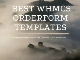 Best WHMCS Orderform Templates