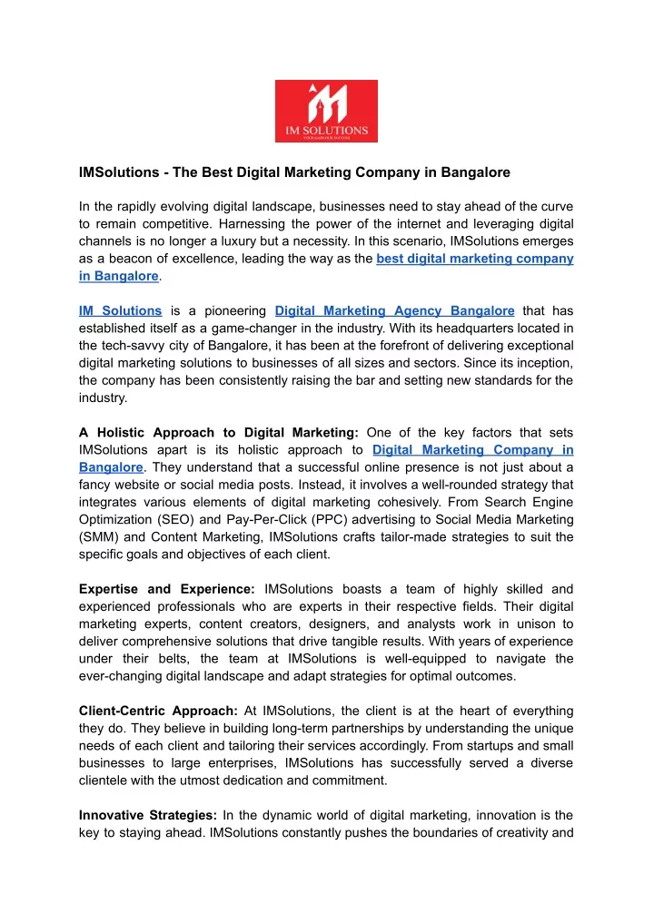 imsolutions the best digital marketing company
