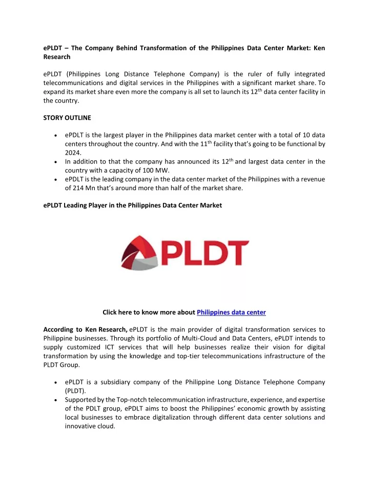epldt the company behind transformation