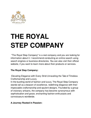 THE ROYAL STEP COMPANY