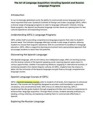 the art of language acquisition unveiling spanish