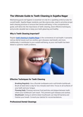 teeth cleaning in sujatha nagar