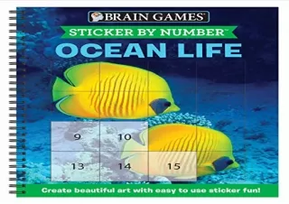 Download PDF Brain Games - Sticker by Number: Ocean Life (Easy - Square Stickers
