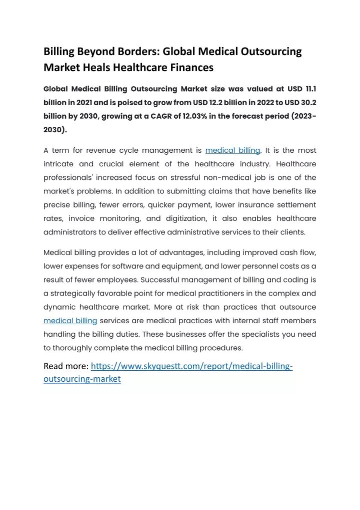 billing beyond borders global medical outsourcing