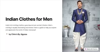 Buy Traditional Indian Clothes For Men