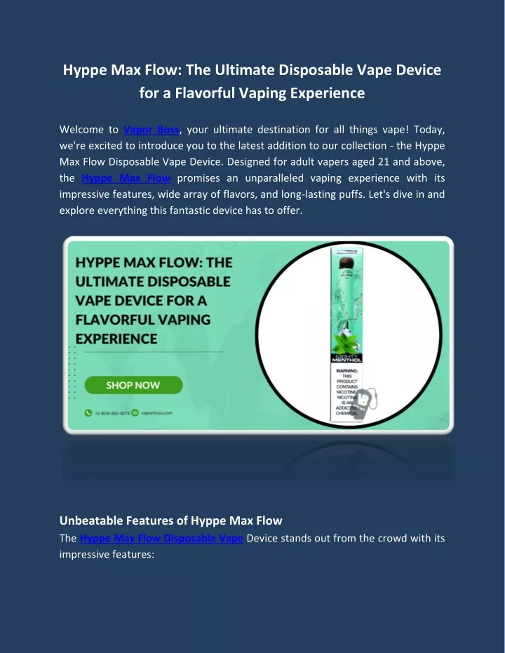 hyppe max flow the ultimate disposable vape