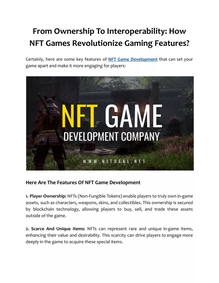 from ownership to interoperability how nft games