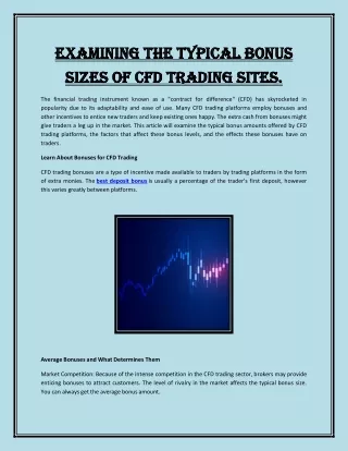 Examining the Typical Bonus Sizes of CFD Trading Sites