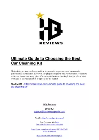 Ultimate Guide to Choosing the Best Car Cleaning Kit