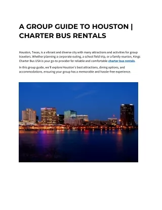 A GROUP GUIDE TO HOUSTON  CHARTER BUS RENTALS