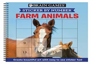 Pdf (read online) Brain Games - Sticker by Number: Farm Animals (Easy - Square S