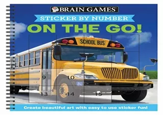 PDF Download Brain Games - Sticker by Number: On the Go (Easy - Square Stickers)