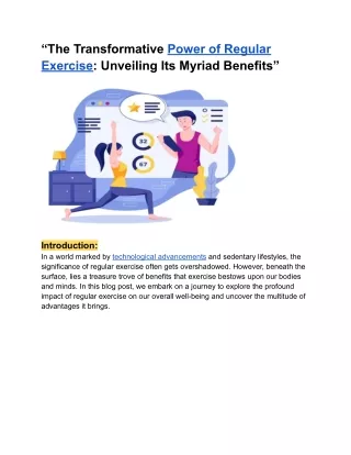The Transformative Power of Regular Exercise Unveiling Its Myriad Benefits