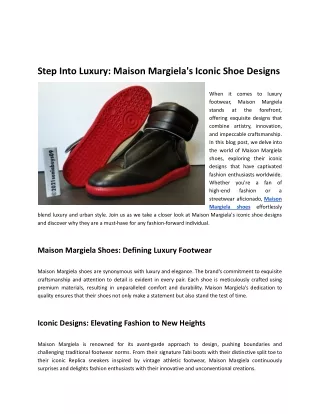 Step Into Luxury: Maison Margiela's Iconic Shoe Designs