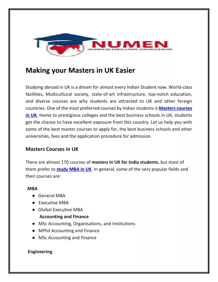 making your masters in uk easier